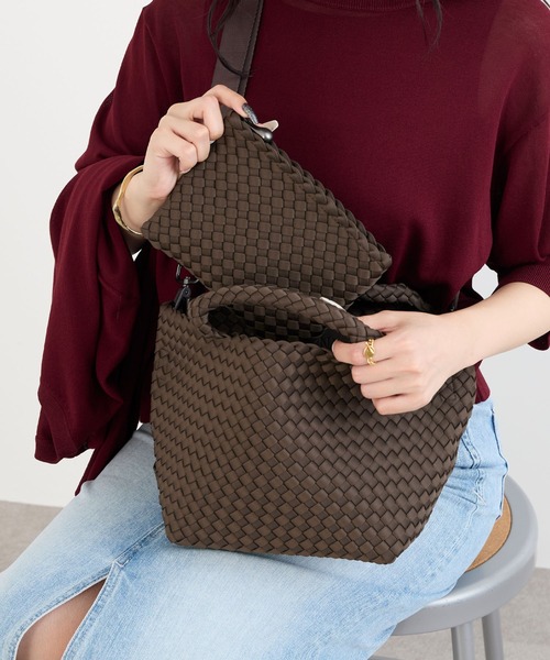 MICA&DEAL（マイカ＆ディール）の「【NAGHEDI】スモールトートバッグ-St Barths Small Tote（トートバッグ・レディース・ピンク/ダークブラウン・S）」の14枚目の写真