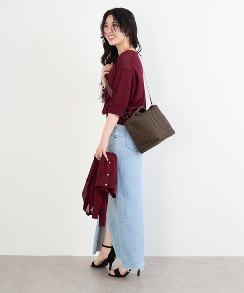 MICA&DEAL（マイカ＆ディール）の「【NAGHEDI】スモールトートバッグ-St Barths Small Tote（トートバッグ・レディース・ピンク/ダークブラウン・S）」の16枚目の写真