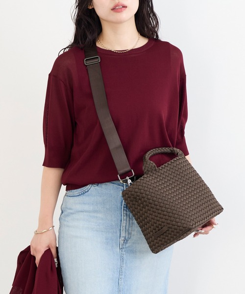 MICA&DEAL（マイカ＆ディール）の「【NAGHEDI】スモールトートバッグ-St Barths Small Tote（トートバッグ・レディース・ピンク/ダークブラウン・S）」の17枚目の写真