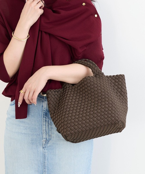 MICA&DEAL（マイカ＆ディール）の「【NAGHEDI】スモールトートバッグ-St Barths Small Tote（トートバッグ・レディース・ピンク/ダークブラウン・S）」の18枚目の写真