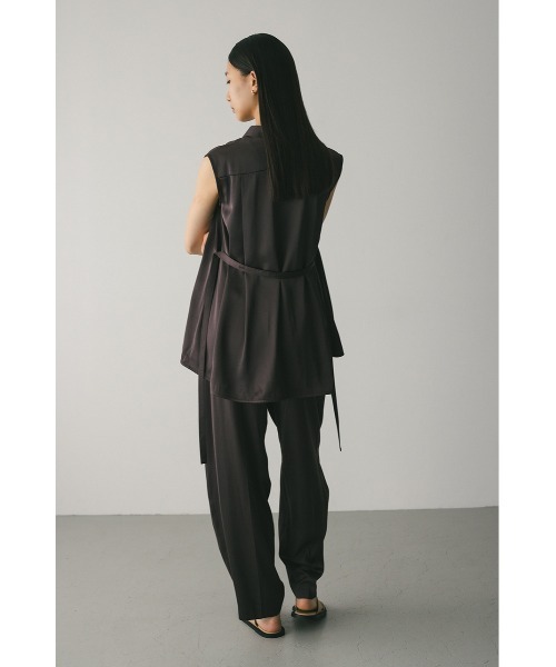 STYLEMIXER（スタイルミキサー）の「サテンタックフォルムパンツ（その他パンツ・レディース・アイボリー/ブラウン・SMALL/MEDIUM）」の18枚目の写真