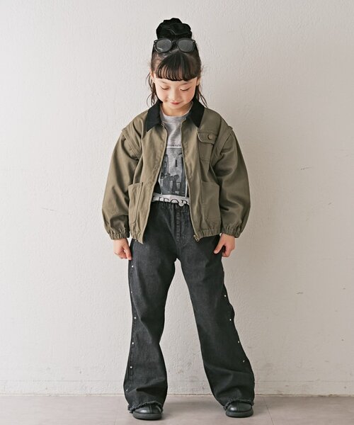 セール】【KIDS】【男女兼用】袖取り外しワークジャケットアウター