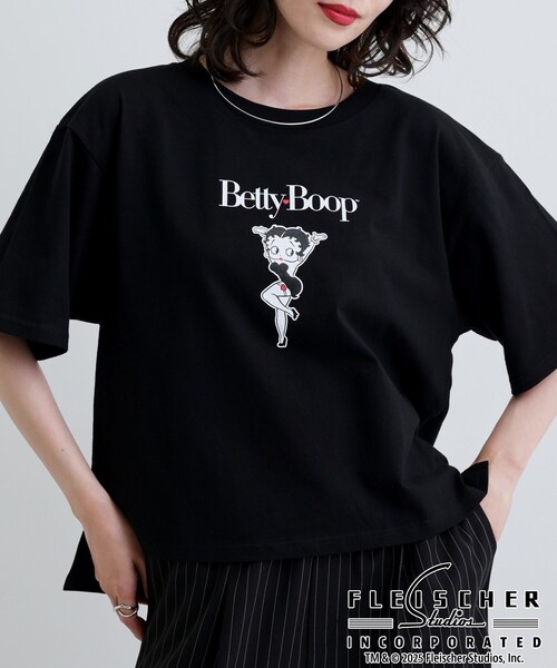 GALLEST（ギャレスト）の「【Betty Boop(TM)】センタープリントワイドTシャツ（Tシャツ/カットソー・レディース・ホワイト/ブラック・38）」の3枚目の写真