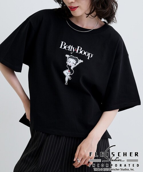 GALLEST（ギャレスト）の「【Betty Boop(TM)】センタープリントワイドTシャツ（Tシャツ/カットソー・レディース・ホワイト/ブラック・38）」の4枚目の写真