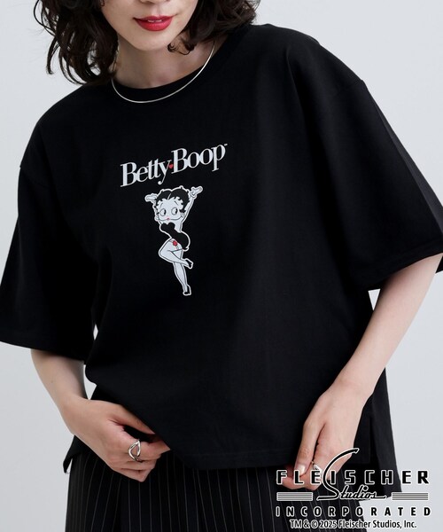 GALLEST（ギャレスト）の「【Betty Boop(TM)】センタープリントワイドTシャツ（Tシャツ/カットソー・レディース・ホワイト/ブラック・38）」の5枚目の写真