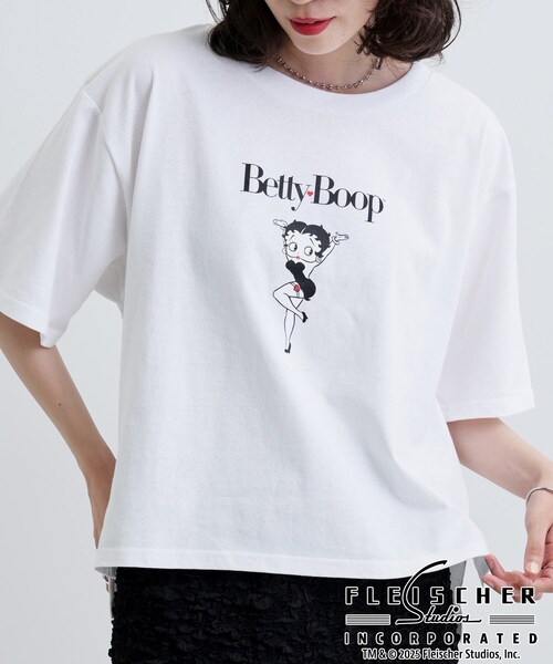 GALLEST（ギャレスト）の「【Betty Boop(TM)】センタープリントワイドTシャツ（Tシャツ/カットソー・レディース・ホワイト/ブラック・38）」の10枚目の写真
