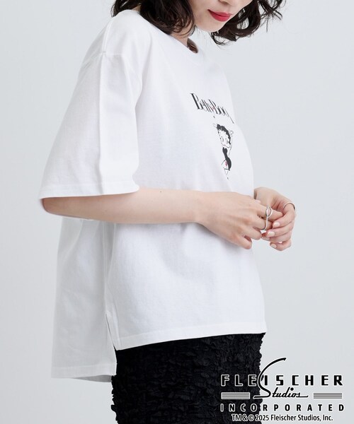 GALLEST（ギャレスト）の「【Betty Boop(TM)】センタープリントワイドTシャツ（Tシャツ/カットソー・レディース・ホワイト/ブラック・38）」の11枚目の写真