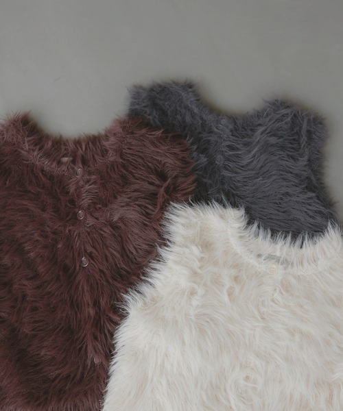 LIAN（リアン）の「フェザーニットベスト（ベスト・レディース・チャコールグレー/アイボリー/ブラウン・FREE）」の22枚目の写真