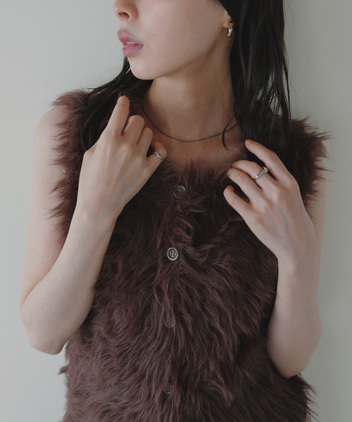 LIAN（リアン）の「フェザーニットベスト（ベスト・レディース・チャコールグレー/アイボリー/ブラウン・FREE）」の13枚目の写真