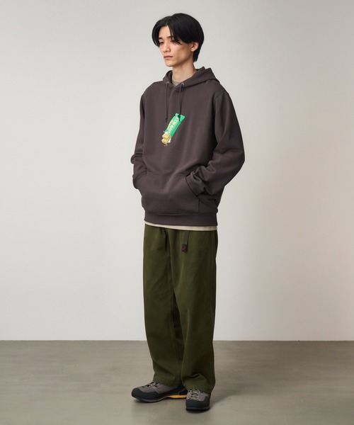 Gramicci(グラミチ)の「GRANOLA HOODED SWEATSHIRT|グラノーラフーデッドスウェットシャツ(パーカー・メンズ・ヘザーグレー/ダークネイビー/ダークブラウン系・S/M/L/XL/XXL)」の5枚目の写真