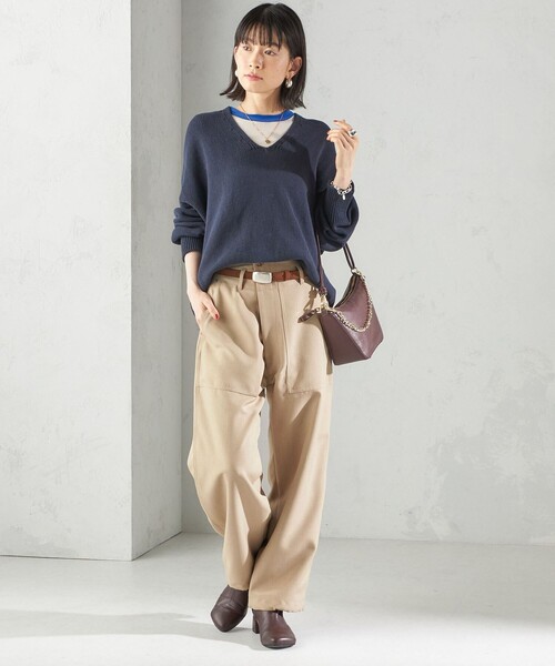 LEFIJE（レフィエ）の「LEFIJE: スクエア バックル ベルト（ベルト・レディース・ブラウン・ONE SIZE）」の4枚目の写真