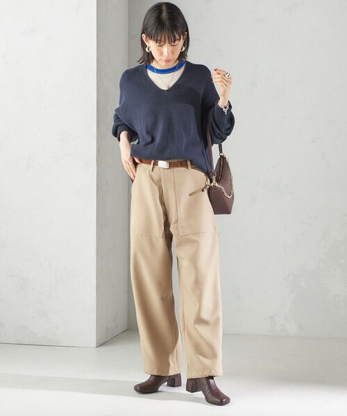 LEFIJE（レフィエ）の「LEFIJE: スクエア バックル ベルト（ベルト・レディース・ブラウン・ONE SIZE）」の6枚目の写真