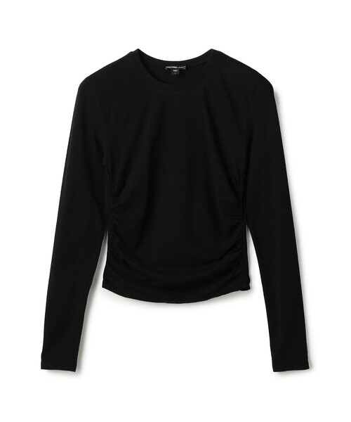 JAMES PERSE(ジェームスパース)の「コットンポリエステルジャージー サイドシャーリングTシャツ WMTP3232(Tシャツ/カットソー・レディース・ダークグリーン/ブラック/ホワイト・1)」の3枚目の写真