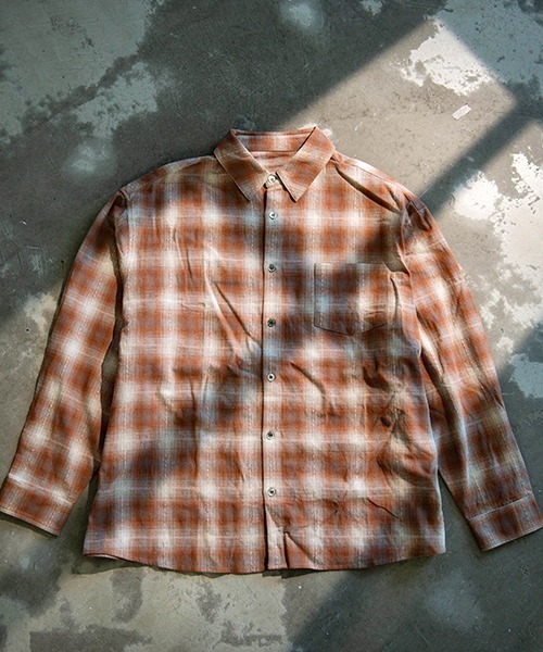 Revo. ジャガード オンブレチェックシャツ 長袖 レギュラーカラー