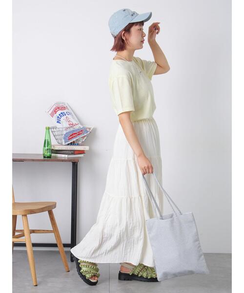 ehka sopo(エヘカソポ)の「ロゴ刺繍Tシャツ(Tシャツ/カットソー・レディース・オフホワイト/チャコールグレー/イエロー・F)」の8枚目の写真