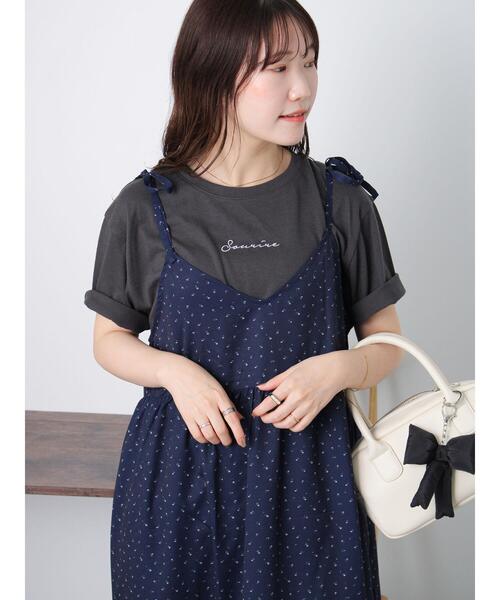 ehka sopo(エヘカソポ)の「ロゴ刺繍Tシャツ(Tシャツ/カットソー・レディース・オフホワイト/チャコールグレー/イエロー・F)」の11枚目の写真