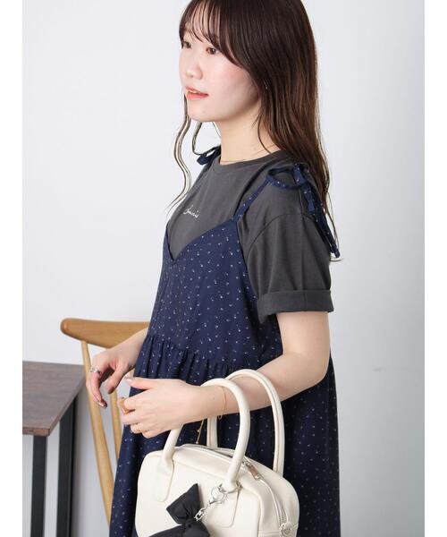 ehka sopo(エヘカソポ)の「ロゴ刺繍Tシャツ(Tシャツ/カットソー・レディース・オフホワイト/チャコールグレー/イエロー・F)」の12枚目の写真