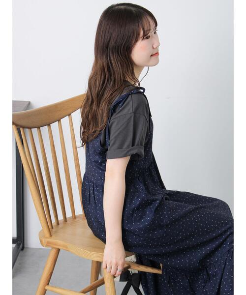 ehka sopo(エヘカソポ)の「ロゴ刺繍Tシャツ(Tシャツ/カットソー・レディース・オフホワイト/チャコールグレー/イエロー・F)」の16枚目の写真