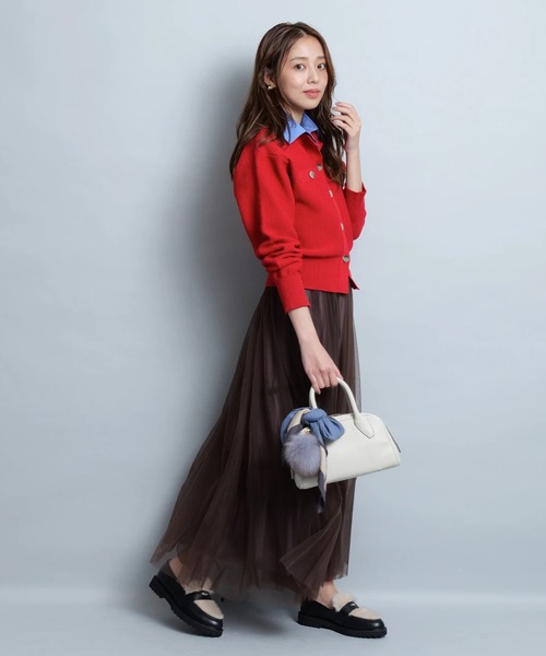 JUSGLITTY（ジャスグリッティー）の「レイヤーチュールスカート（スカート・レディース・ブラック/ブラウン/ネイビー・2/1/0）」の7枚目の写真