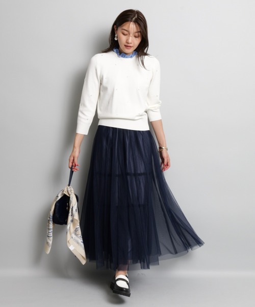 JUSGLITTY（ジャスグリッティー）の「レイヤーチュールスカート（スカート・レディース・ブラック/ブラウン/ネイビー・2/1/0）」の18枚目の写真