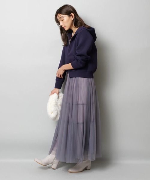 JUSGLITTY（ジャスグリッティー）の「レイヤーチュールスカート（スカート・レディース・ブラック/ブラウン/ネイビー・2/1/0）」の19枚目の写真