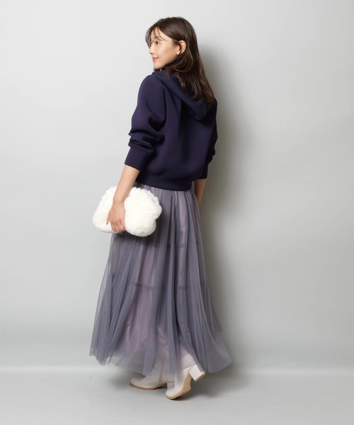 JUSGLITTY（ジャスグリッティー）の「レイヤーチュールスカート（スカート・レディース・ブラック/ブラウン/ネイビー・2/1/0）」の21枚目の写真