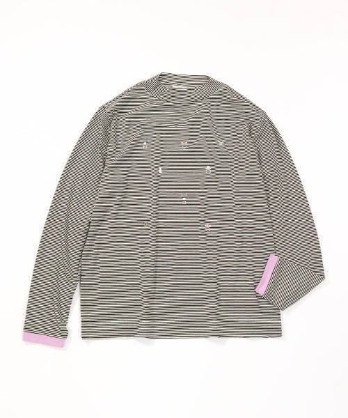 STUDIO PICONE（スタジオピッコーネ）の「ビジュー付ボーダー発熱プルオーバー（Tシャツ/カットソー・レディース・ブラック/ホワイト/ライトグレー/ベージュ・LL/L/M）」の18枚目の写真