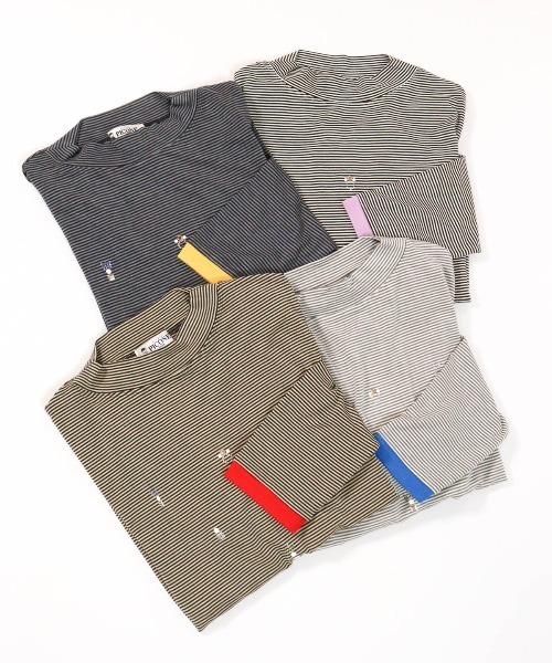 STUDIO PICONE（スタジオピッコーネ）の「ビジュー付ボーダー発熱プルオーバー（Tシャツ/カットソー・レディース・ブラック/ホワイト/ライトグレー/ベージュ・LL/L/M）」の19枚目の写真