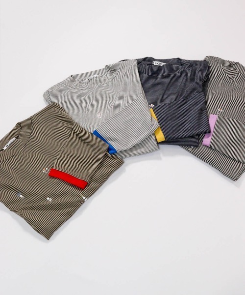 STUDIO PICONE（スタジオピッコーネ）の「ビジュー付ボーダー発熱プルオーバー（Tシャツ/カットソー・レディース・ブラック/ホワイト/ライトグレー/ベージュ・LL/L/M）」の20枚目の写真