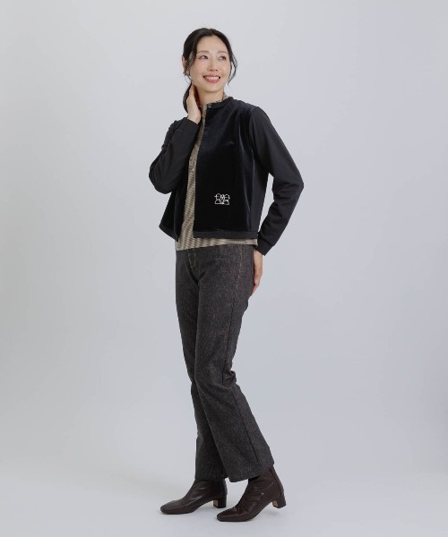 STUDIO PICONE（スタジオピッコーネ）の「ビジュー付ボーダー発熱プルオーバー（Tシャツ/カットソー・レディース・ブラック/ホワイト/ライトグレー/ベージュ・LL/L/M）」の12枚目の写真