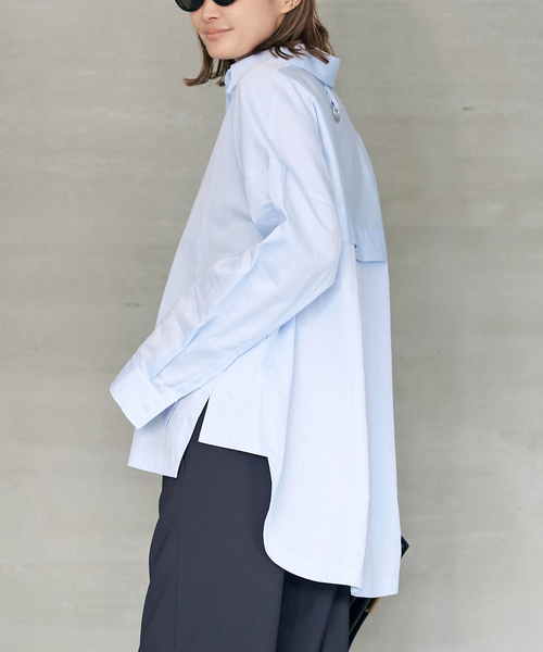tibi(ティビ)の「【TIBI/ティビ】SHIRTING GABE SHIRT(シャツ/ブラウス・レディース・ネイビー・FREE)」の1枚目の写真