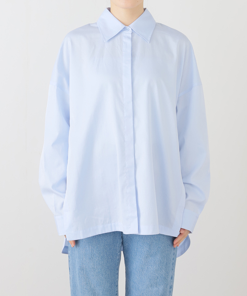 tibi(ティビ)の「【TIBI/ティビ】SHIRTING GABE SHIRT(シャツ/ブラウス・レディース・ネイビー・FREE)」の2枚目の写真