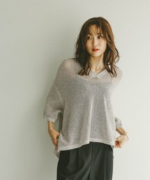 GLOBAL WORK | メッシュラメポロニット半袖/587686(ニット/セーター)