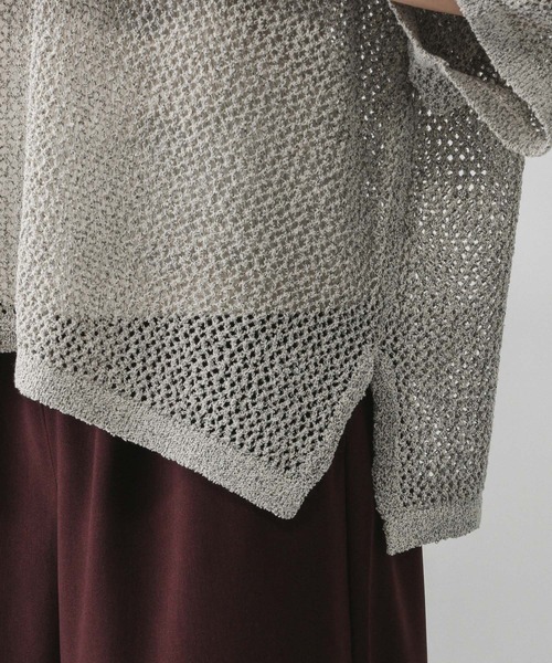 GLOBAL WORK（グローバルワーク）の「メッシュラメポロニット半袖/587686（ニット/セーター・レディース・グレー系その他/ブラック・LARGE/MEDIUM）」の17枚目の写真