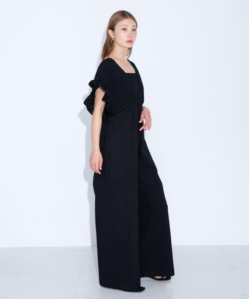 URBAN RESEARCH Sonny Label（アーバンリサーチサニーレーベル）の「シャーリングサマーオールインワン（サロペット/オーバーオール・レディース・ブラック/チェック・36/38）」の6枚目の写真