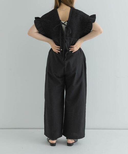 URBAN RESEARCH Sonny Label（アーバンリサーチサニーレーベル）の「シャーリングサマーオールインワン（サロペット/オーバーオール・レディース・ブラック/チェック・36/38）」の12枚目の写真