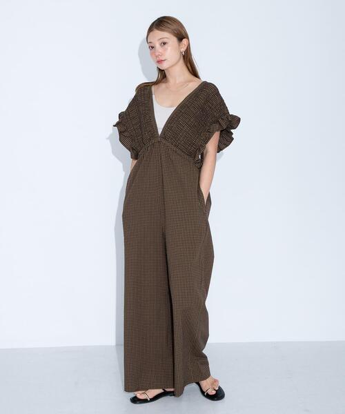 URBAN RESEARCH Sonny Label（アーバンリサーチサニーレーベル）の「シャーリングサマーオールインワン（サロペット/オーバーオール・レディース・ブラック/チェック・36/38）」の18枚目の写真