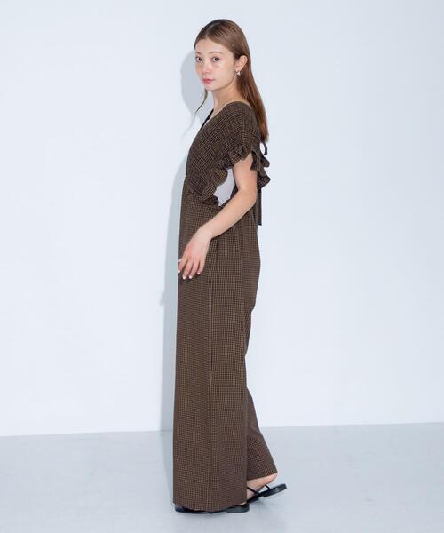 URBAN RESEARCH Sonny Label（アーバンリサーチサニーレーベル）の「シャーリングサマーオールインワン（サロペット/オーバーオール・レディース・ブラック/チェック・36/38）」の20枚目の写真