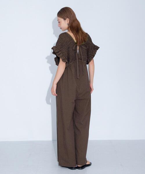 URBAN RESEARCH Sonny Label（アーバンリサーチサニーレーベル）の「シャーリングサマーオールインワン（サロペット/オーバーオール・レディース・ブラック/チェック・36/38）」の21枚目の写真