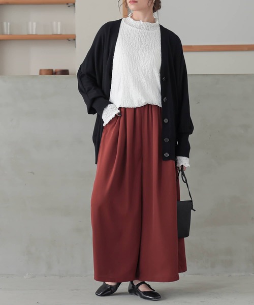 n'OrLABEL(ノアールレーベル)の「ガウチョパンツ(その他パンツ・レディース・テラコッタ/グリーン/ブラック・1/2)」の6枚目の写真