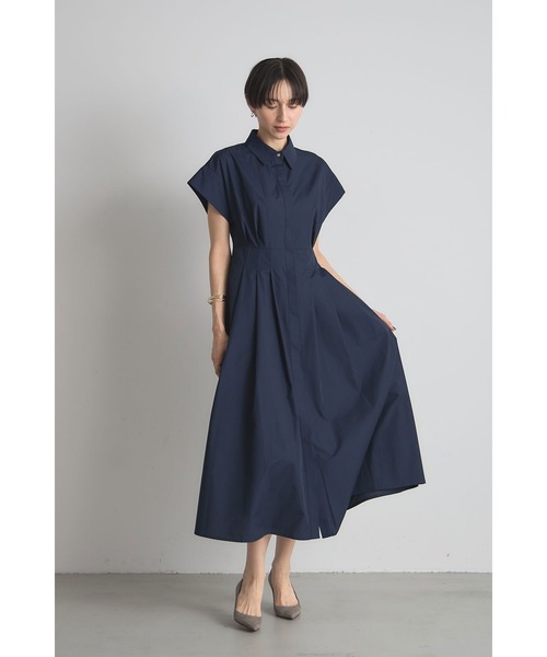 &. NOSTALGIA（アンドドットノスタルジア）の「衿付きウエストタックシャツワンピース（シャツワンピース・レディース・ベージュ/ネイビー/パープル・M）」の2枚目の写真