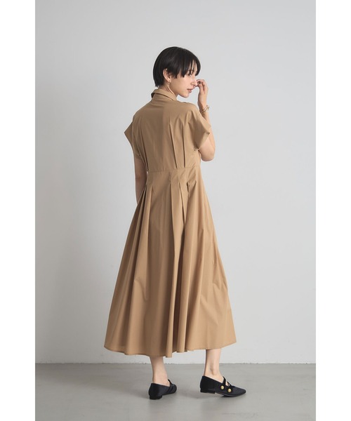 &. NOSTALGIA（アンドドットノスタルジア）の「衿付きウエストタックシャツワンピース（シャツワンピース・レディース・ベージュ/ネイビー/パープル・M）」の5枚目の写真