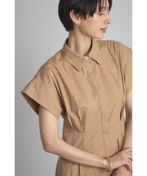 &. NOSTALGIA（アンドドットノスタルジア）の「衿付きウエストタックシャツワンピース（シャツワンピース・レディース・ベージュ/ネイビー/パープル・M）」の7枚目の写真