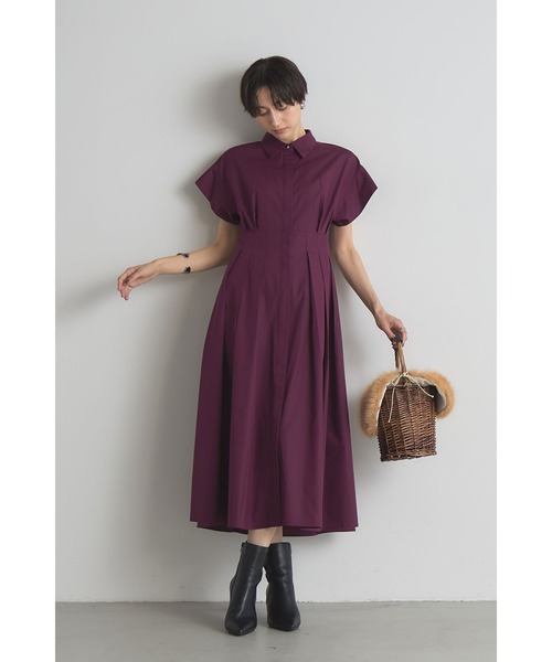 &. NOSTALGIA（アンドドットノスタルジア）の「衿付きウエストタックシャツワンピース（シャツワンピース・レディース・ベージュ/ネイビー/パープル・M）」の14枚目の写真