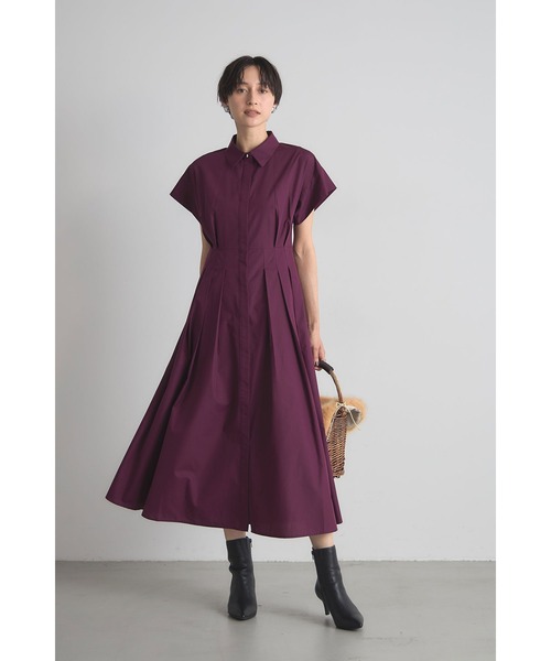 &. NOSTALGIA（アンドドットノスタルジア）の「衿付きウエストタックシャツワンピース（シャツワンピース・レディース・ベージュ/ネイビー/パープル・M）」の9枚目の写真