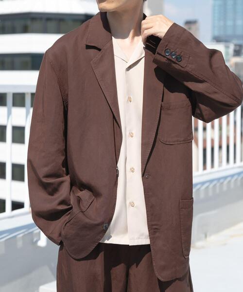 ITEMS URBANRESEARCH(アイテムズ アーバンリサーチ)の「Linen Blend Tailored Shirts Jacket(その他アウター・メンズ・ブラック/ブラウン・LARGE/MEDIUM)」の5枚目の写真
