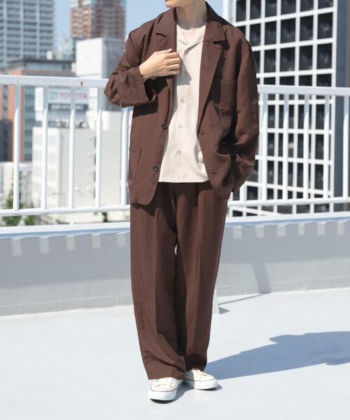 ITEMS URBANRESEARCH(アイテムズ アーバンリサーチ)の「Linen Blend Tailored Shirts Jacket(その他アウター・メンズ・ブラック/ブラウン・LARGE/MEDIUM)」の8枚目の写真