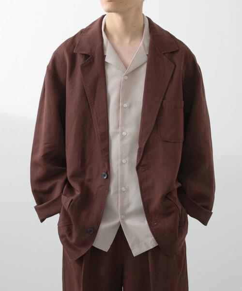 ITEMS URBANRESEARCH(アイテムズ アーバンリサーチ)の「Linen Blend Tailored Shirts Jacket(その他アウター・メンズ・ブラック/ブラウン・LARGE/MEDIUM)」の10枚目の写真