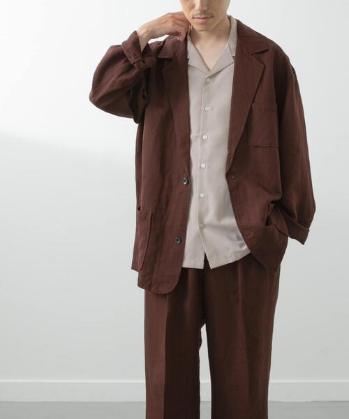ITEMS URBANRESEARCH(アイテムズ アーバンリサーチ)の「Linen Blend Tailored Shirts Jacket(その他アウター・メンズ・ブラック/ブラウン・LARGE/MEDIUM)」の12枚目の写真