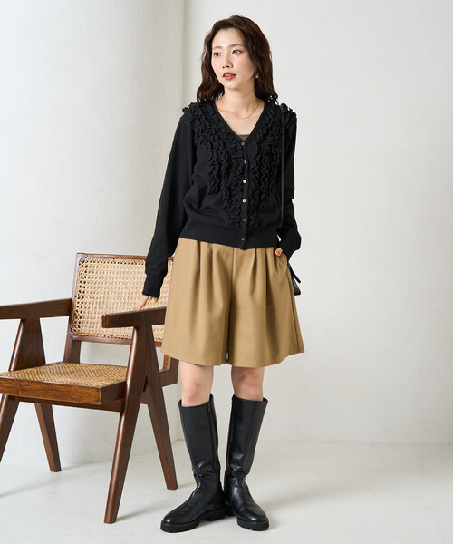 OJOS オホス フレアスカート ショートパンツ チャコール 限定展開 フレア ショート パンツ（その他パンツ）｜FREAK'S STORE